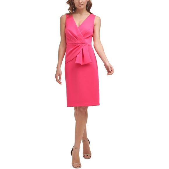 Jessica Howard Dresses Jessica Howard Womens Pink Draped Front Midi